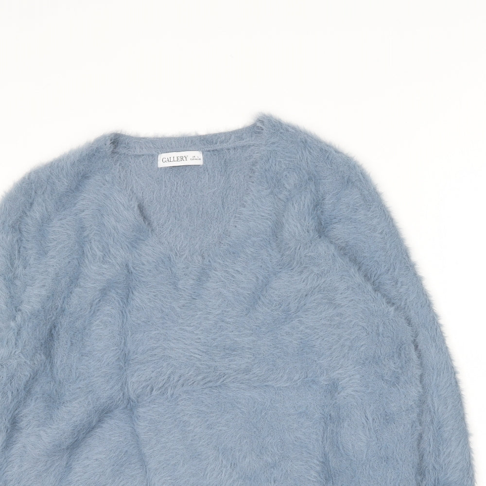 Gallery Womens Blue Round Neck  Polyamide Pullover Jumper Size L