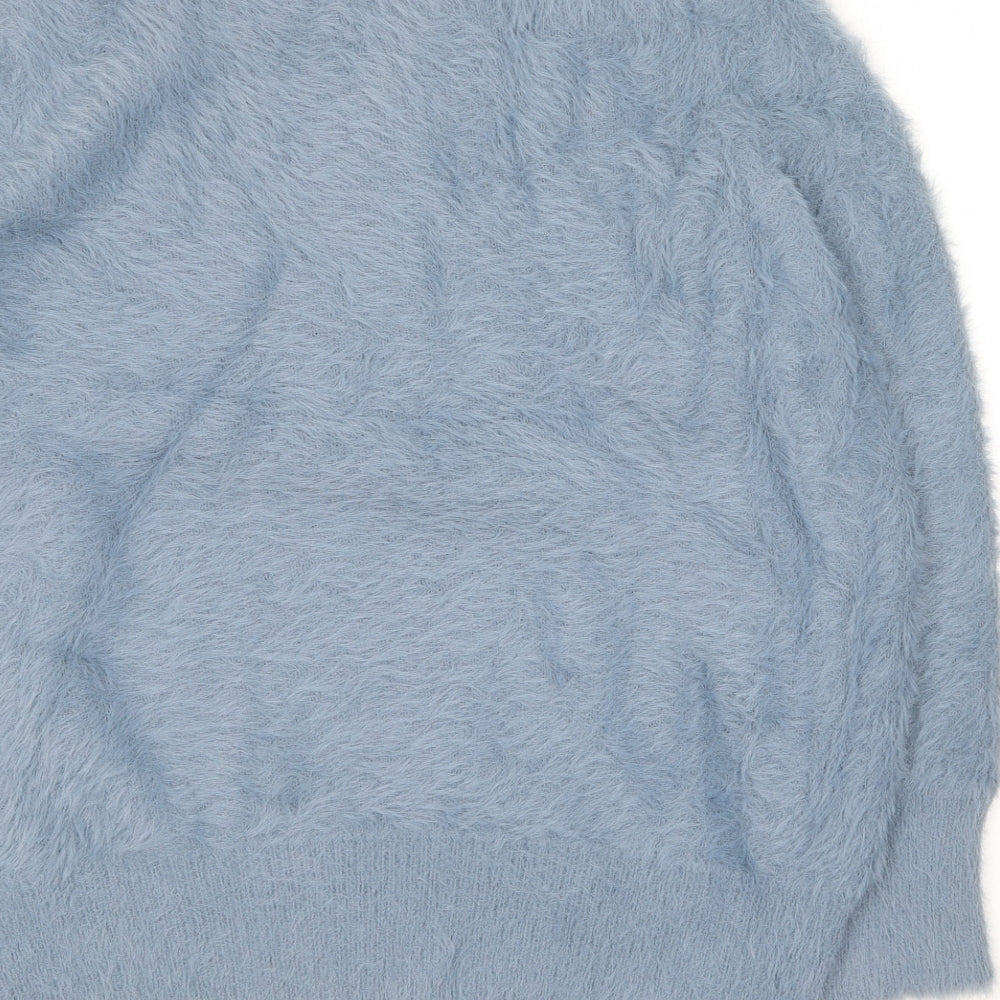 Gallery Womens Blue Round Neck  Polyamide Pullover Jumper Size L