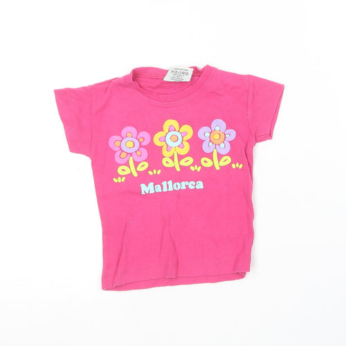 Impulse Wear Baby Pink  Cotton Basic T-Shirt Size 12 Months Round Neck  - Mallorca