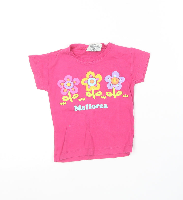 Impulse Wear Baby Pink Cotton Basic T-Shirt Size 12 Months Round Neck - Mallorca