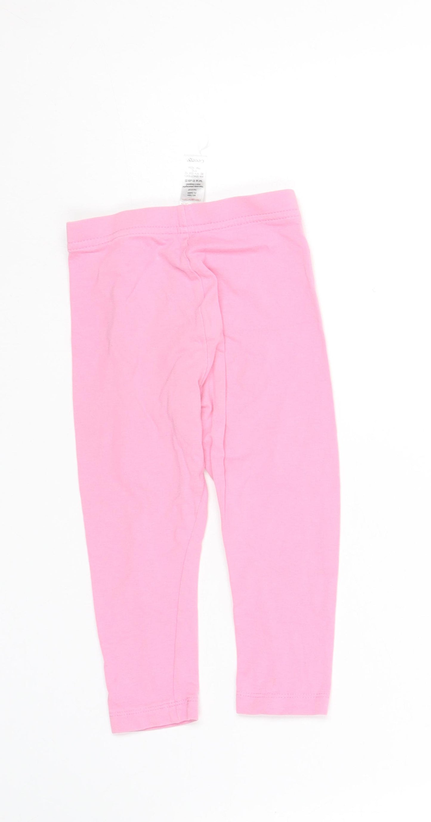 George Baby Pink  Cotton Jogger Leggings Size 18-24 Months