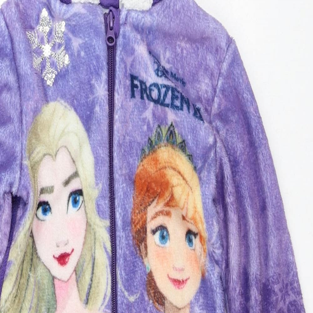 Disney Girls Purple  Polyester Top One Piece Size 3-4 Years   - Frozen