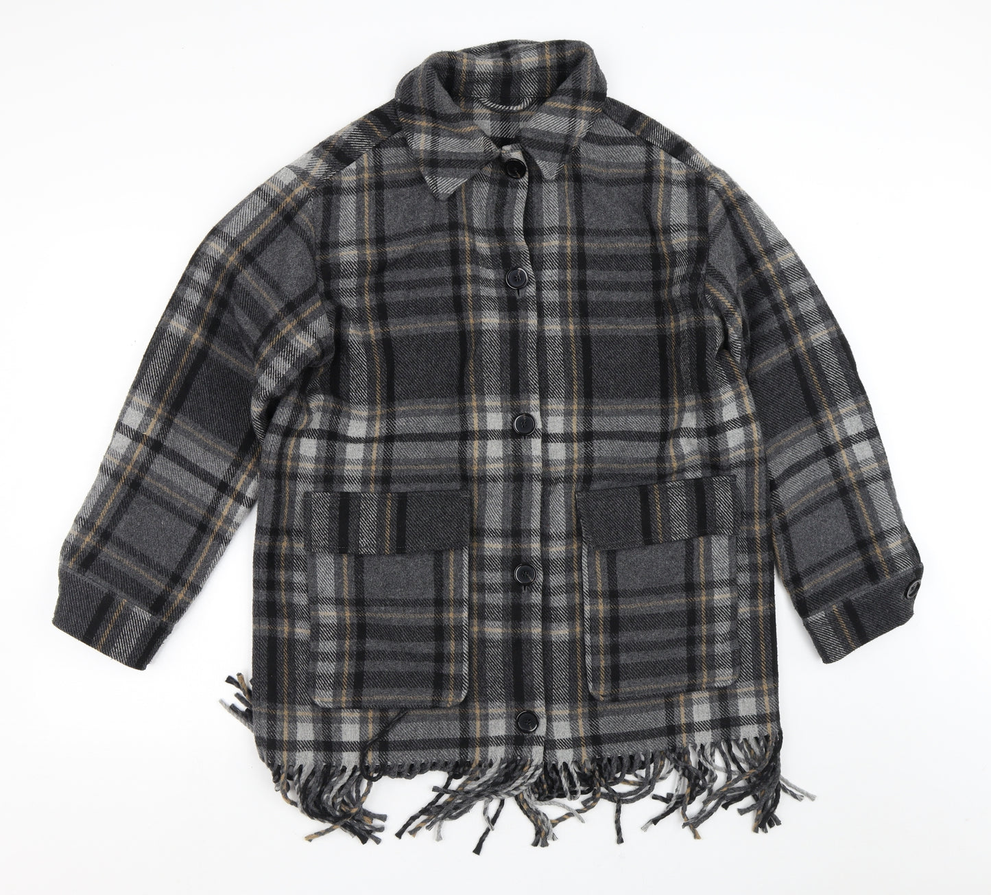 Marks and Spencer Mens Grey Plaid  Jacket Coat Size M