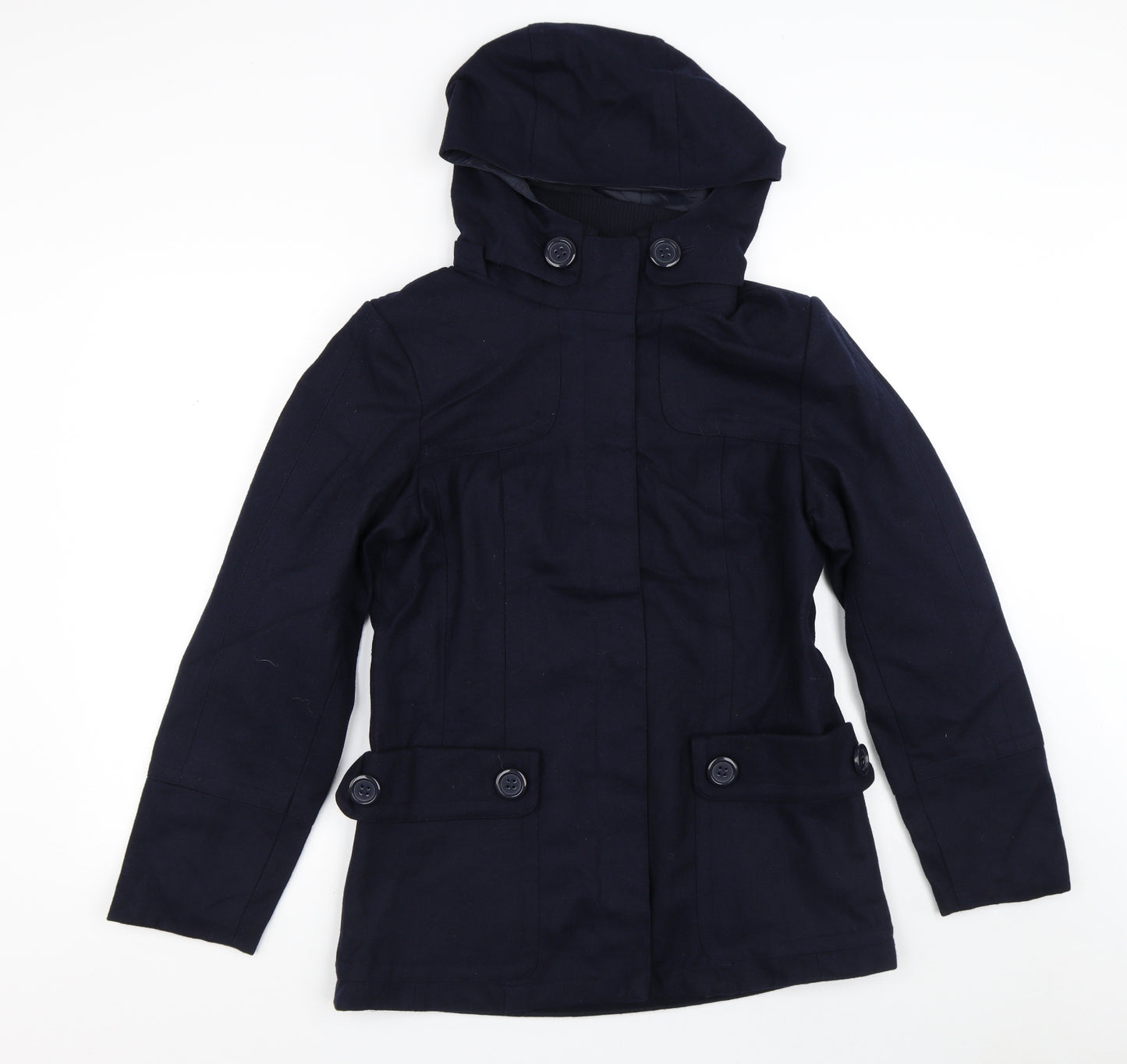 Evita Womens Blue   Trench Coat Coat Size 14