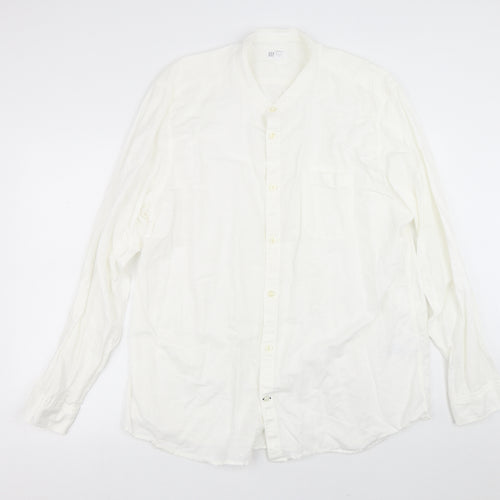 Gap Mens White  Cotton  Dress Shirt Size XL Collared