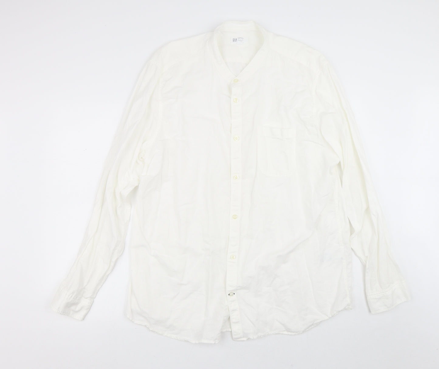 Gap Mens White  Cotton  Dress Shirt Size XL Collared