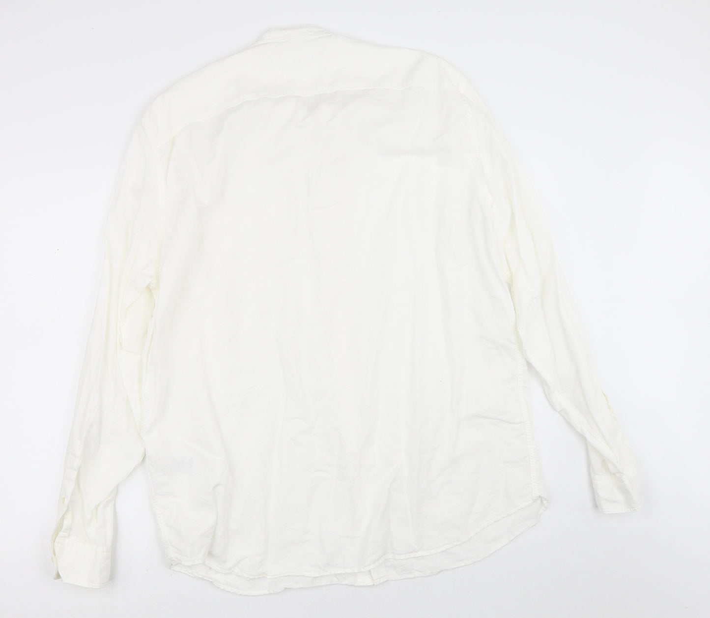 Gap Mens White  Cotton  Dress Shirt Size XL Collared