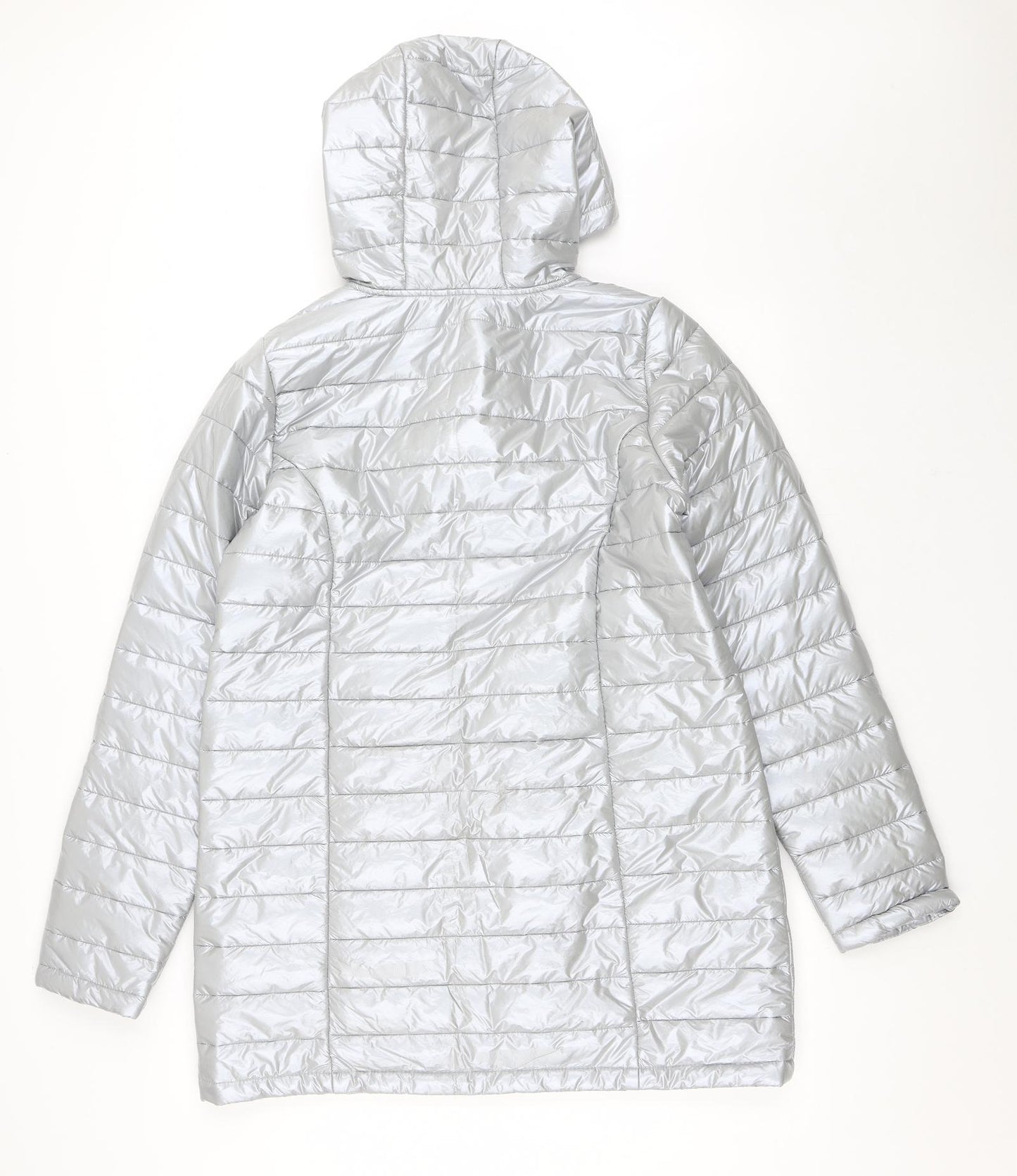 My Style Womens Silver   Quilted Coat Size M