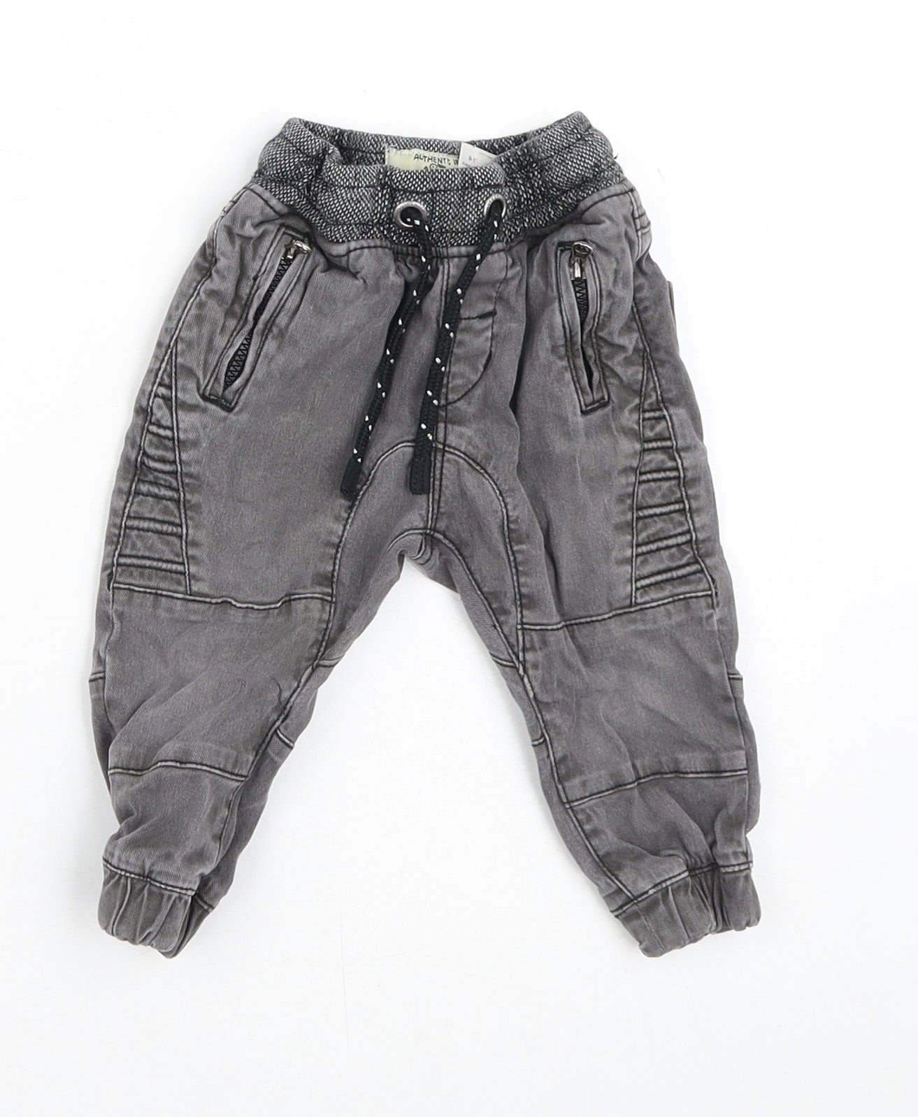 NEXT Baby Grey  Cotton Cargo Jeans Size 9-12 Months
