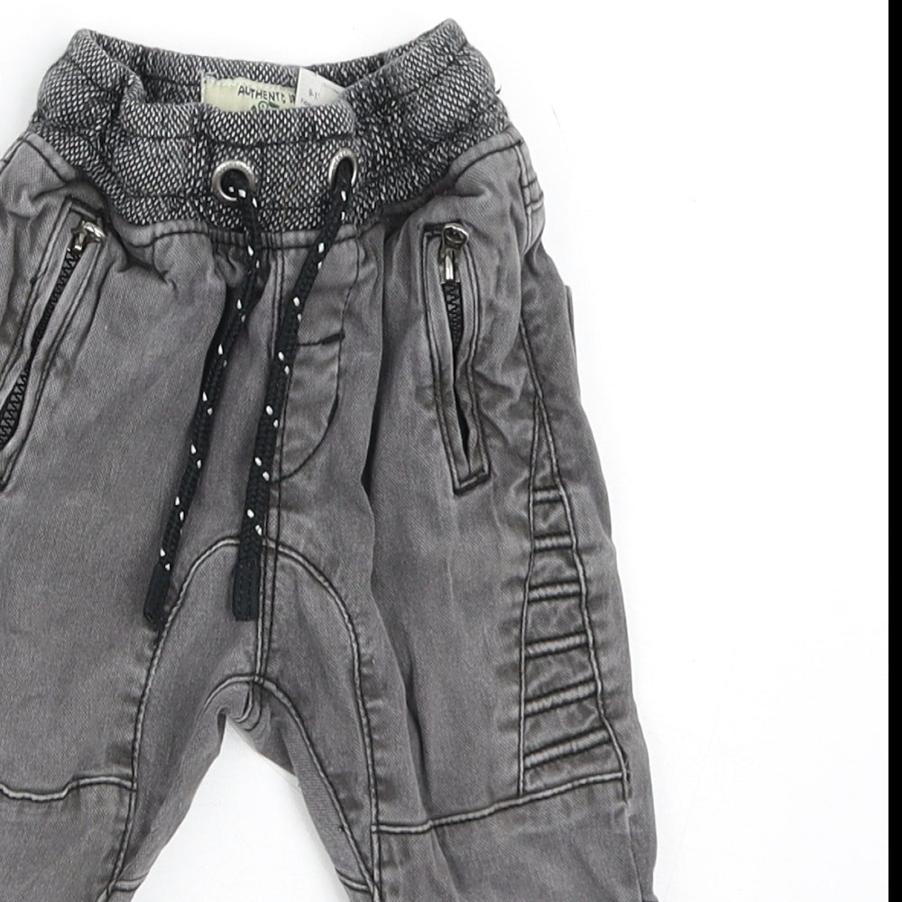 NEXT Baby Grey  Cotton Cargo Jeans Size 9-12 Months