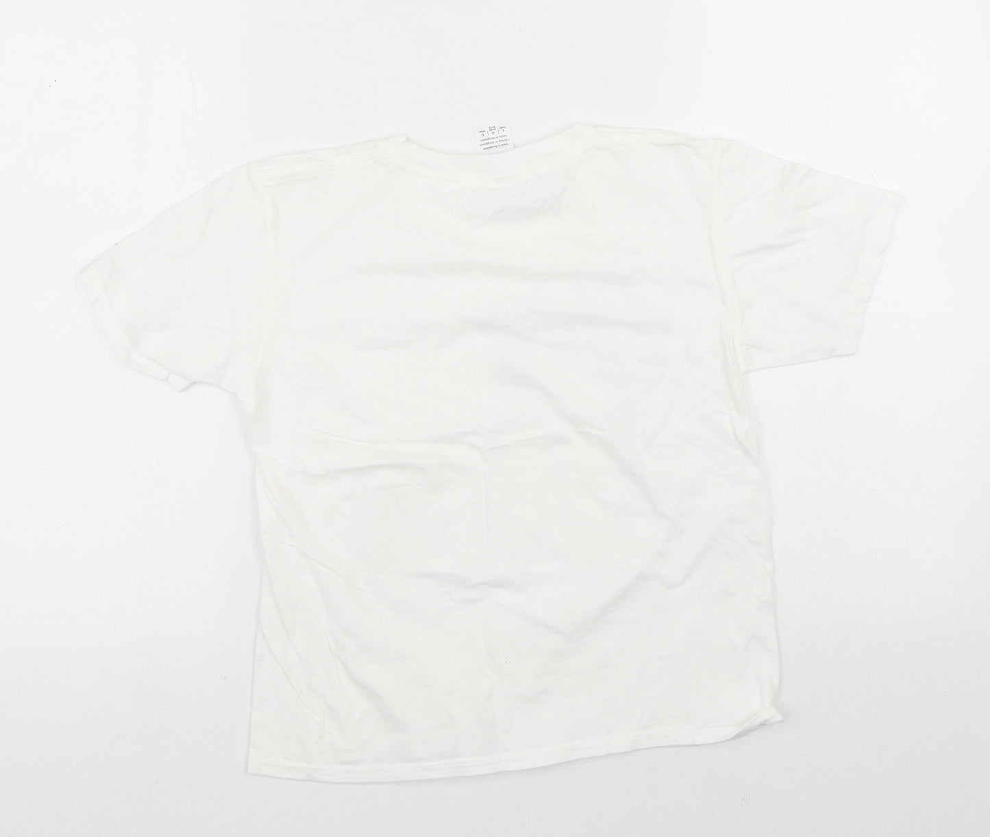 Gildan Womens White  Cotton Basic T-Shirt Size S Crew Neck - Glory Days Tour