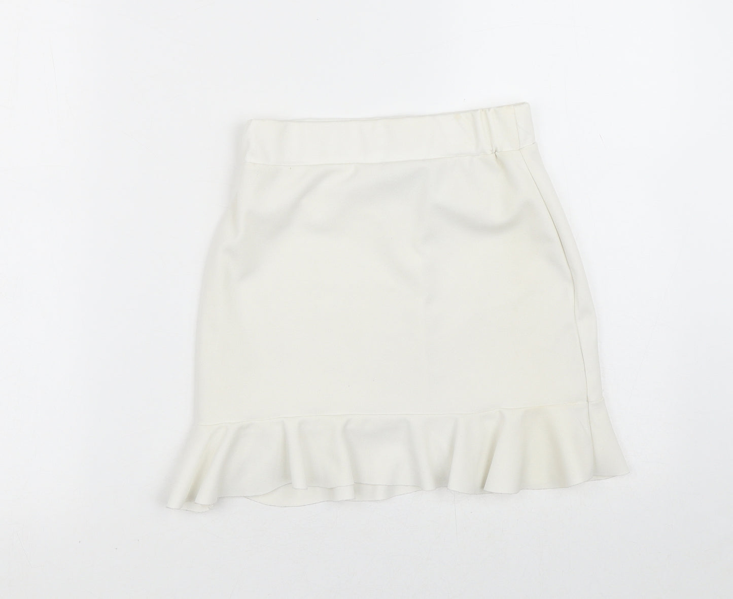 Parisian Womens White  Polyester A-Line Skirt Size 8