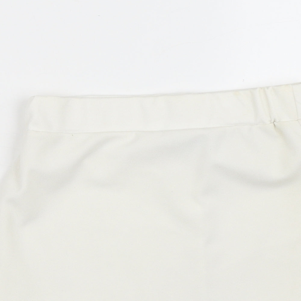 Parisian Womens White  Polyester A-Line Skirt Size 8