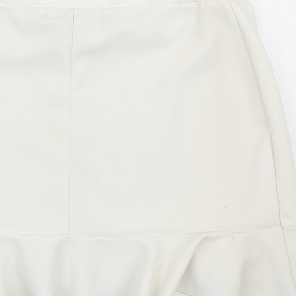 Parisian Womens White  Polyester A-Line Skirt Size 8