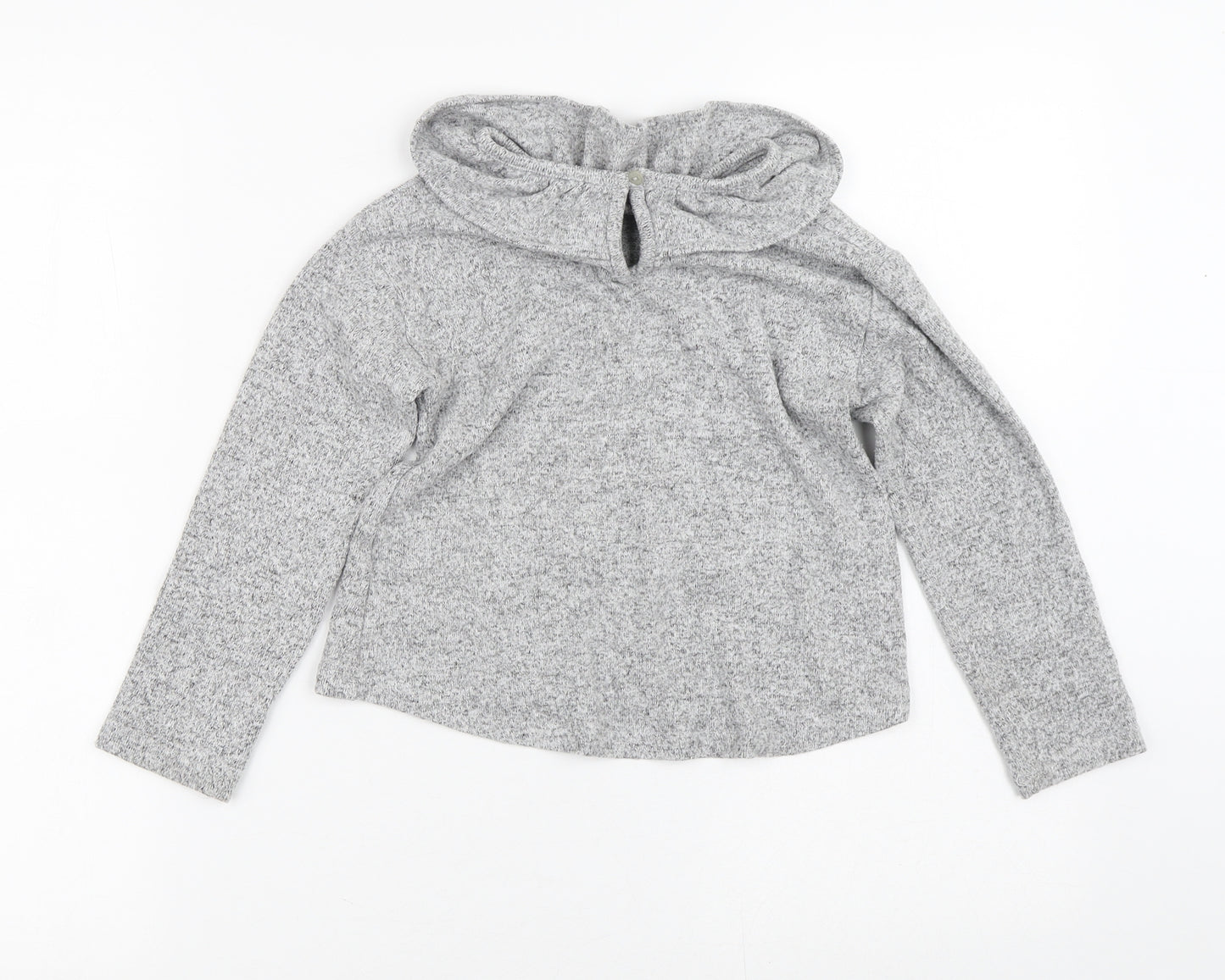 Leigh Tucker Girls Grey Geometric Polyester Pullover Sweatshirt Size 4-5 Years