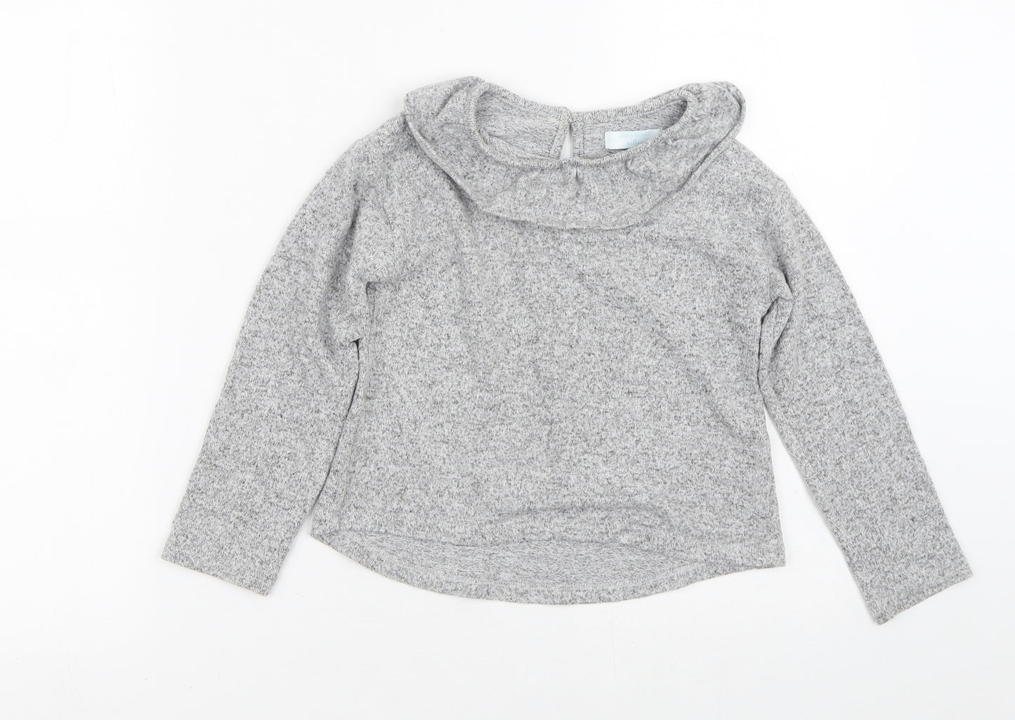 Leigh Tucker Girls Grey Geometric Polyester Pullover Sweatshirt Size 4-5 Years