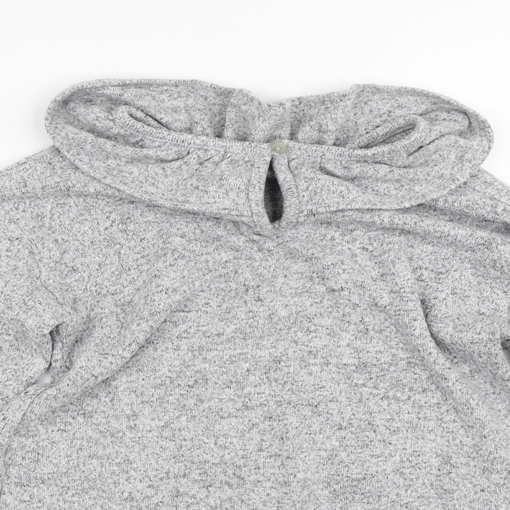 Leigh Tucker Girls Grey Geometric Polyester Pullover Sweatshirt Size 4-5 Years