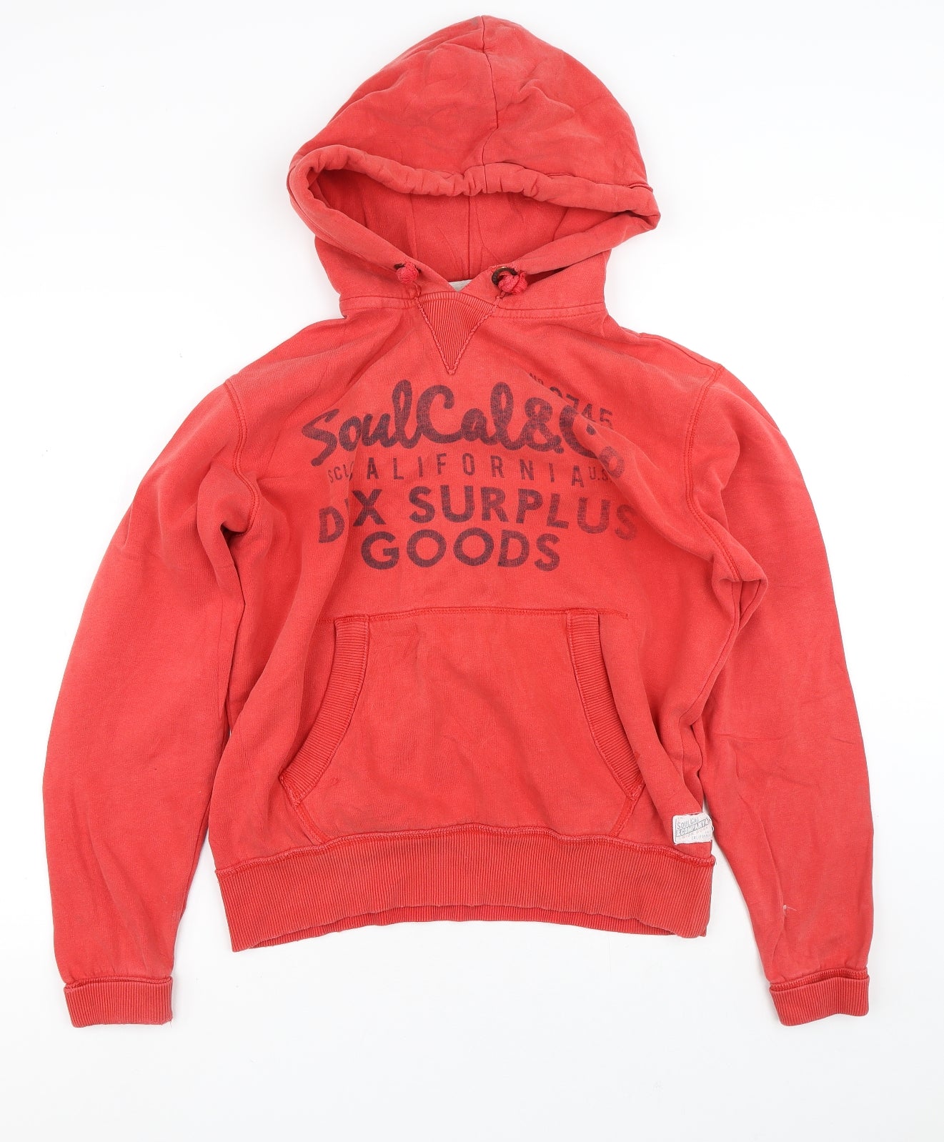 SC & Co Mens Orange  Polyester Pullover Hoodie Size M