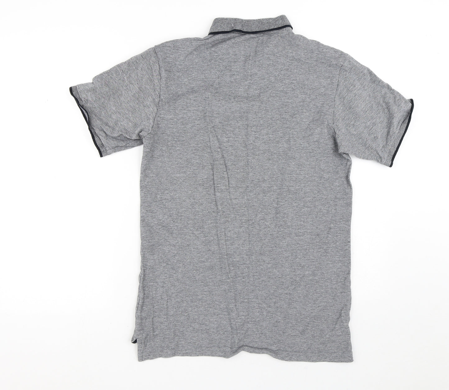 SoulCal&Co Mens Grey Geometric Cotton  T-Shirt Size S Collared