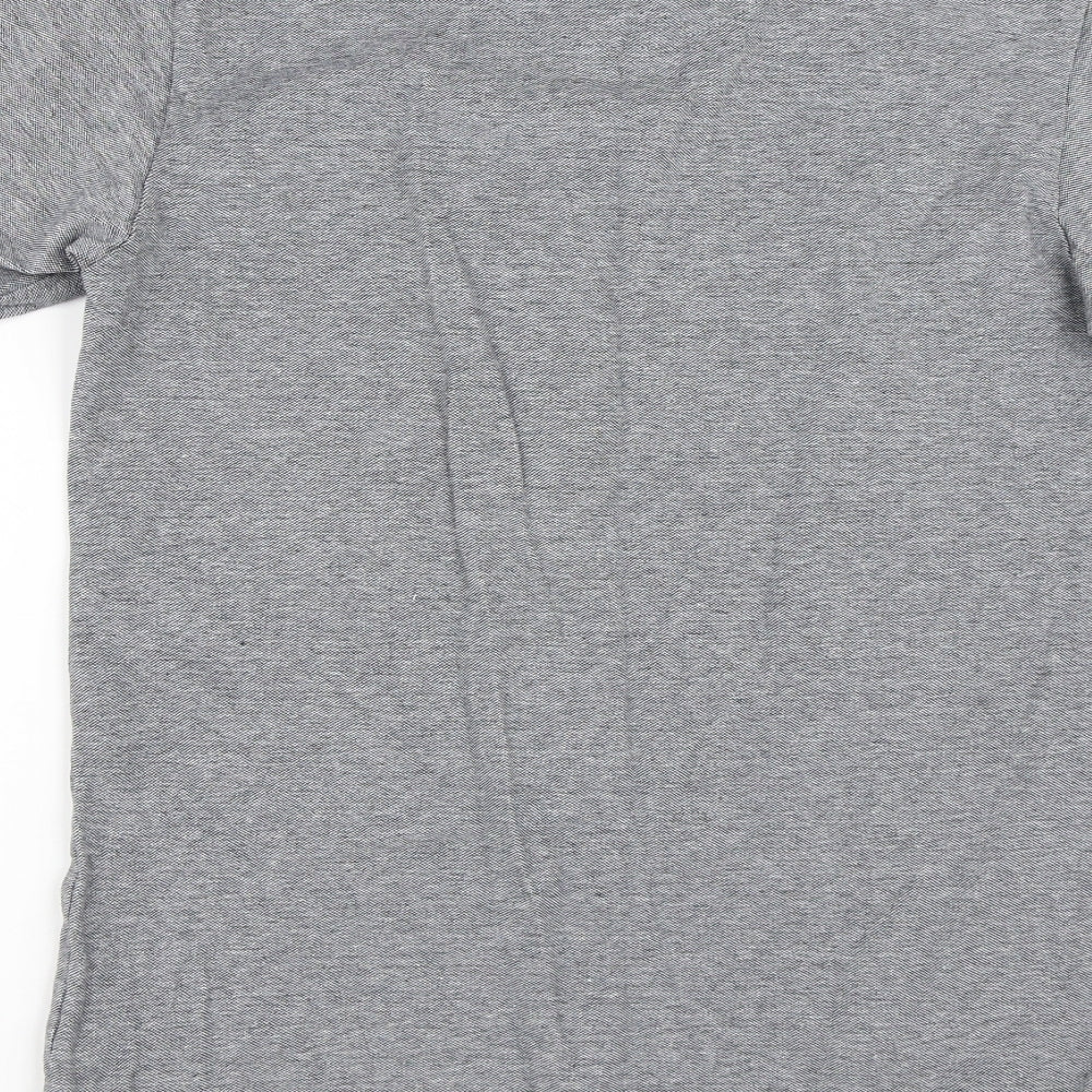 SoulCal&Co Mens Grey Geometric Cotton  T-Shirt Size S Collared