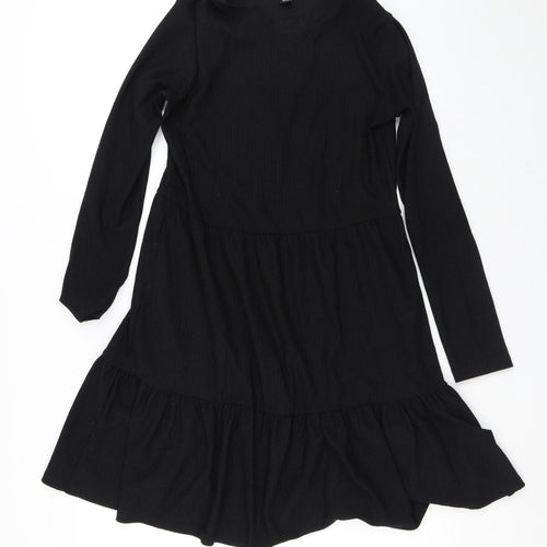 New Look Womens Black  Polyester A-Line  Size 10  Round Neck