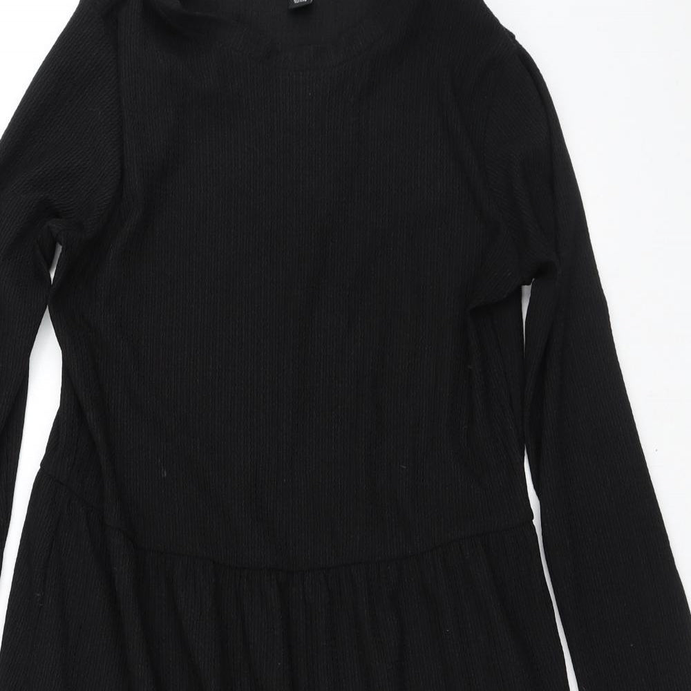 New Look Womens Black  Polyester A-Line  Size 10  Round Neck