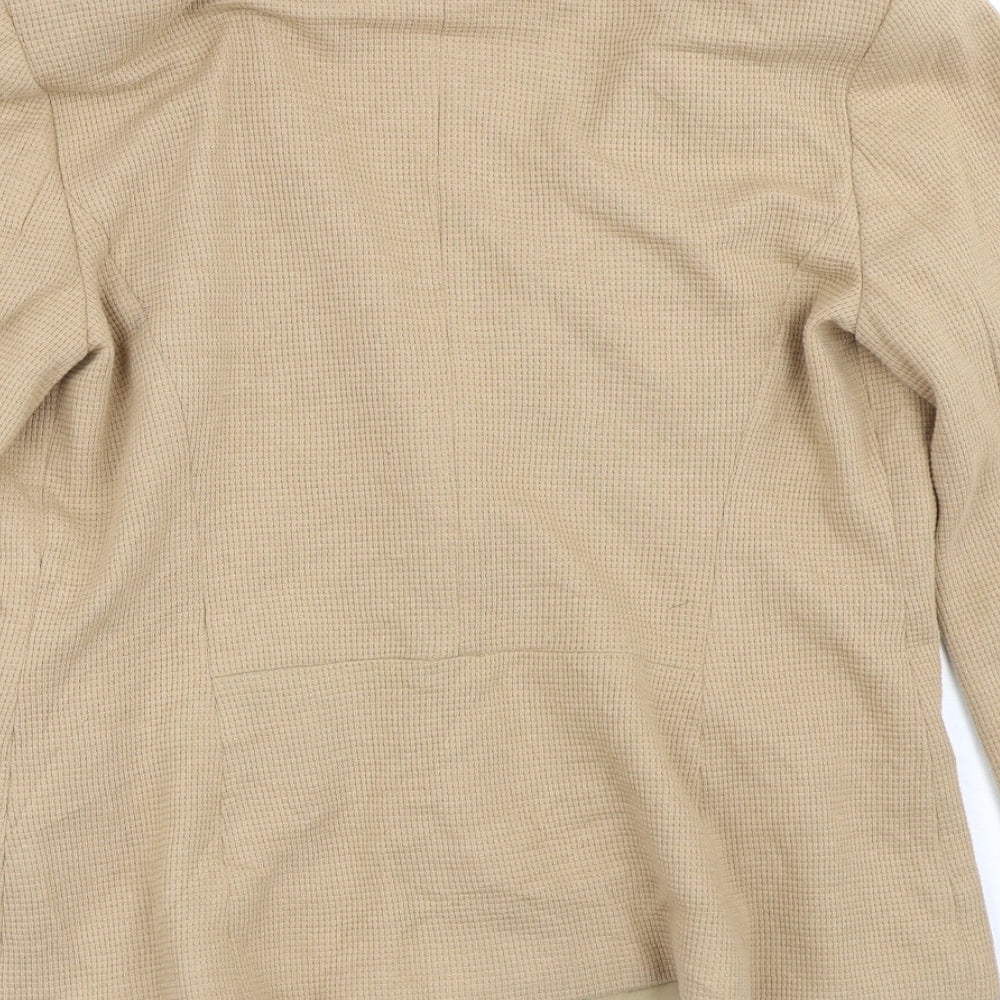 Marks and Spencer Womens Brown Geometric  Jacket Blazer Size 12