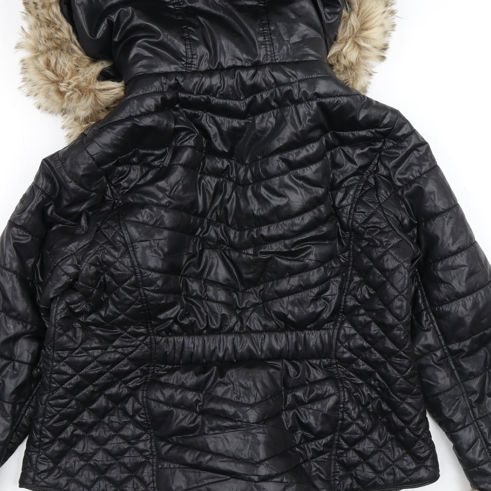 River Island Womens Black   Quilted Coat Size 12