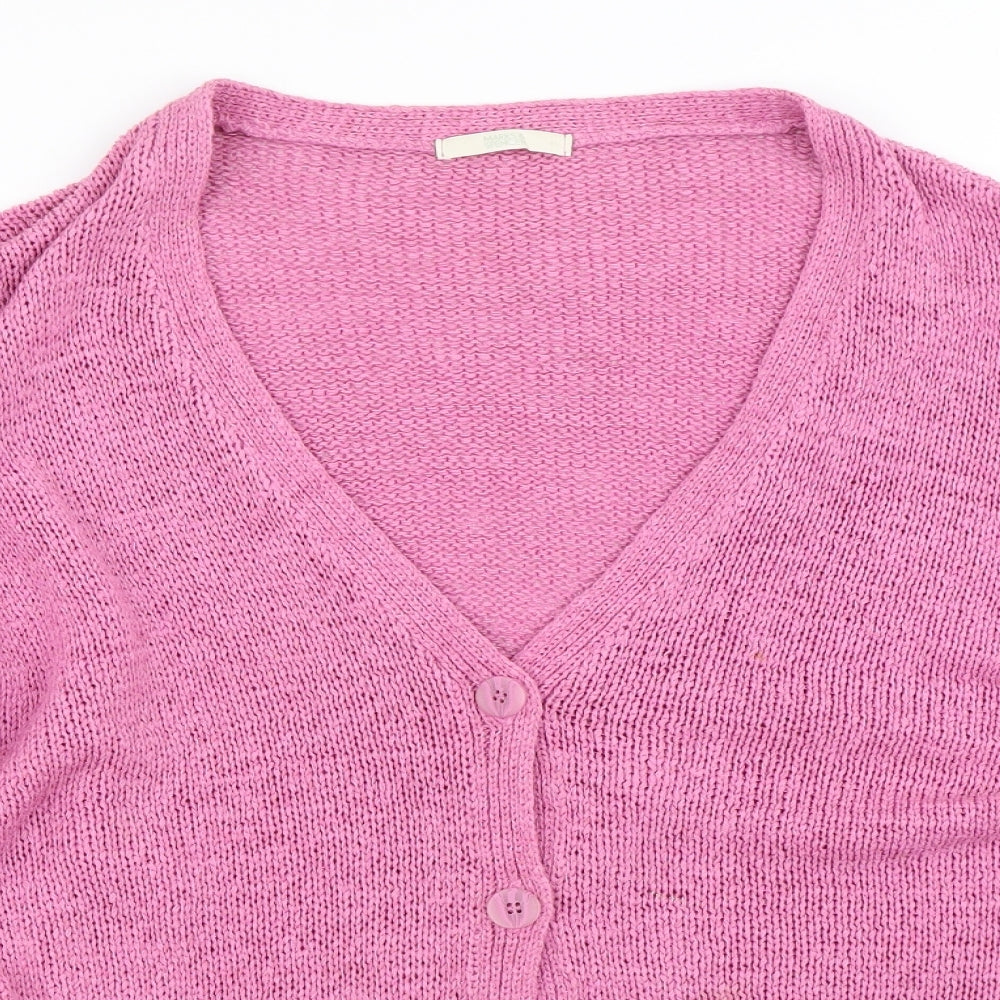 Marks and Spencer Womens Pink V-Neck  Acrylic Pullover Jumper Size 22