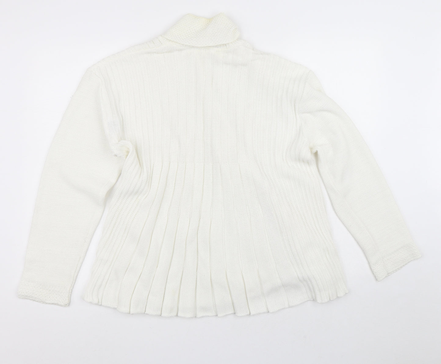 Isle Womens White Round Neck  Acrylic Cardigan Jumper Size 22