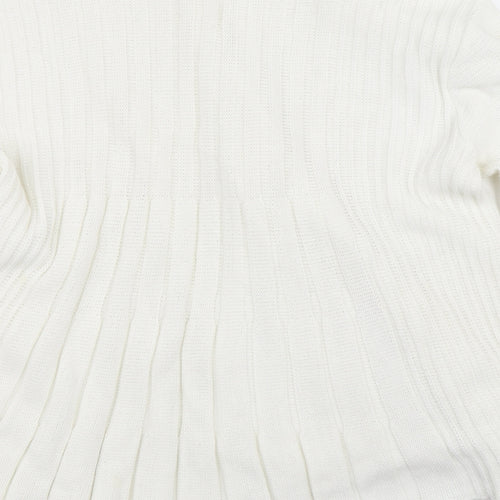Isle Womens White Round Neck  Acrylic Cardigan Jumper Size 22
