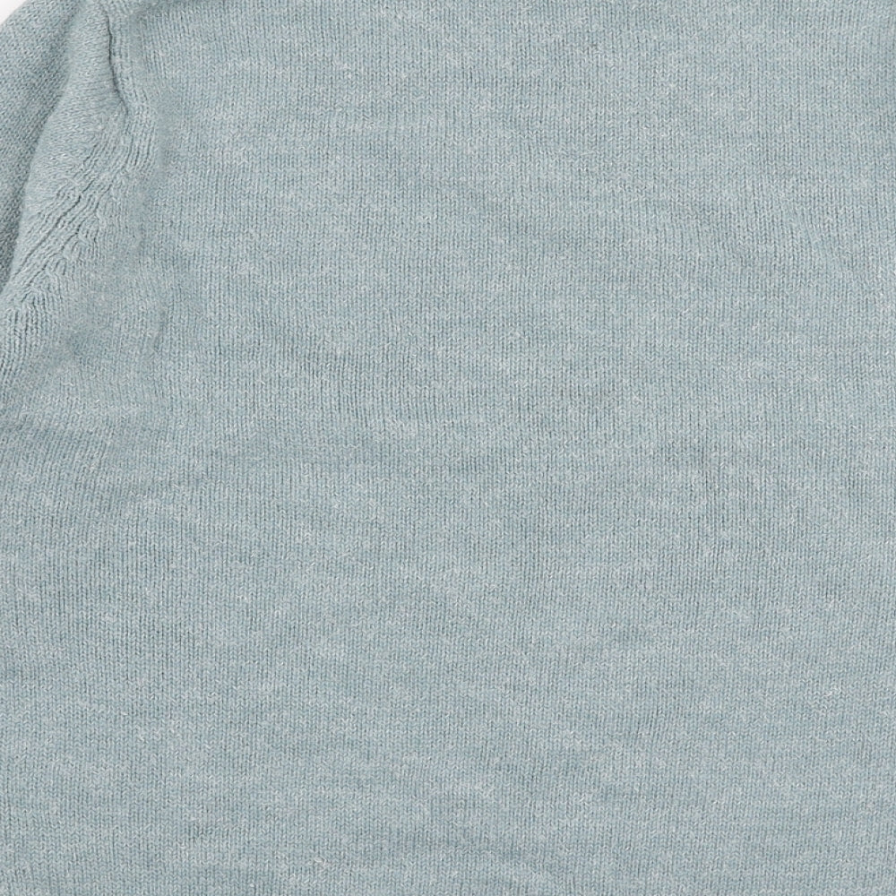 Berkertex Womens Blue High Neck  Acrylic Pullover Jumper Size 10