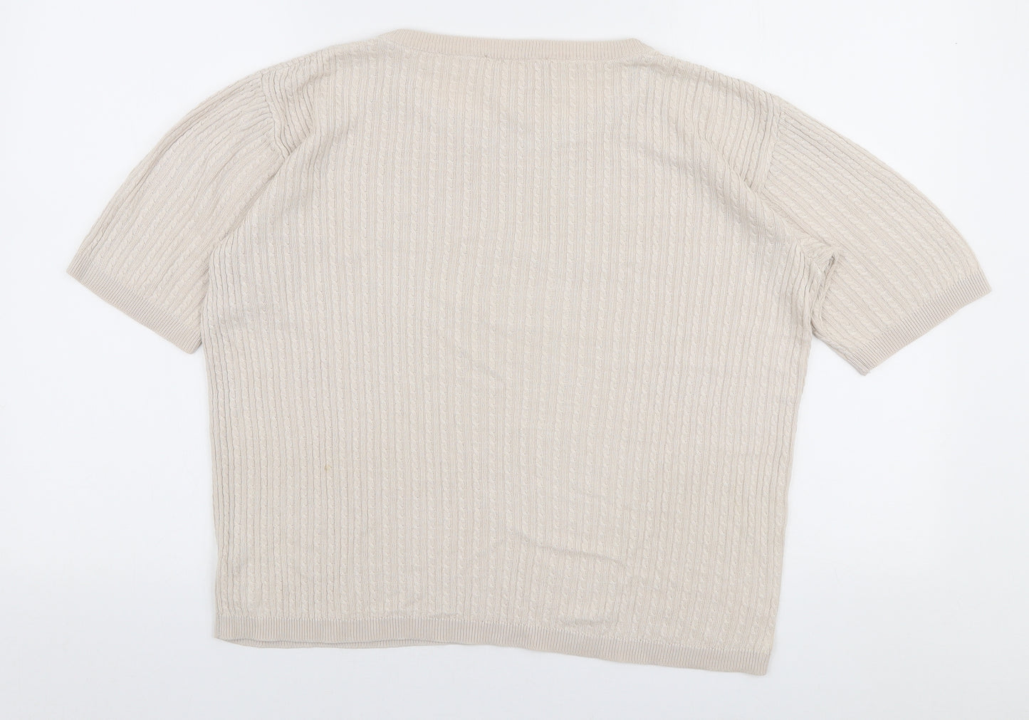 Laurel Womens Beige Round Neck  Silk Pullover Jumper Size 10