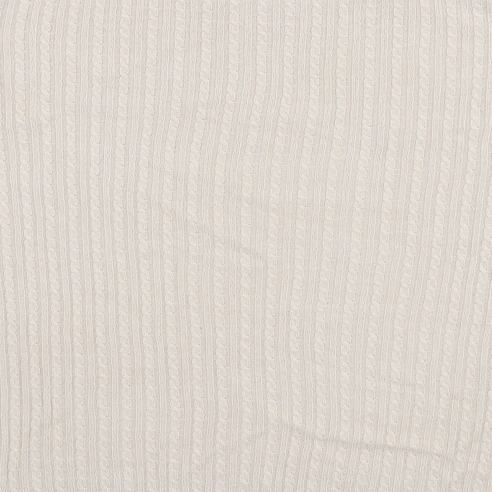 Laurel Womens Beige Round Neck  Silk Pullover Jumper Size 10