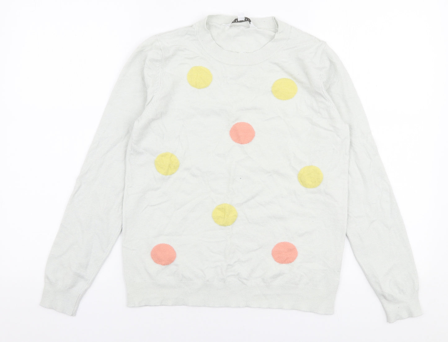 Amara Reya Womens Multicoloured Round Neck Polka Dot Viscose Pullover Jumper Size M