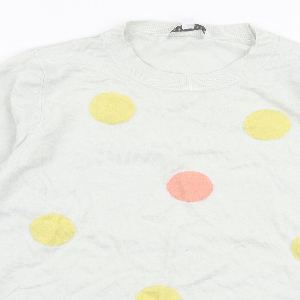 Amara Reya Womens Multicoloured Round Neck Polka Dot Viscose Pullover Jumper Size M
