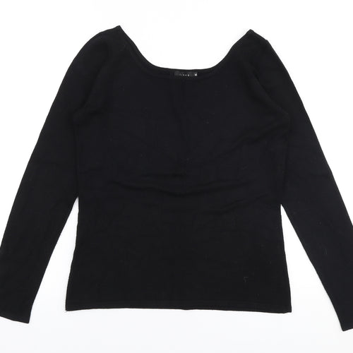 Linea Womens Black Boat Neck  Viscose Pullover Jumper Size M