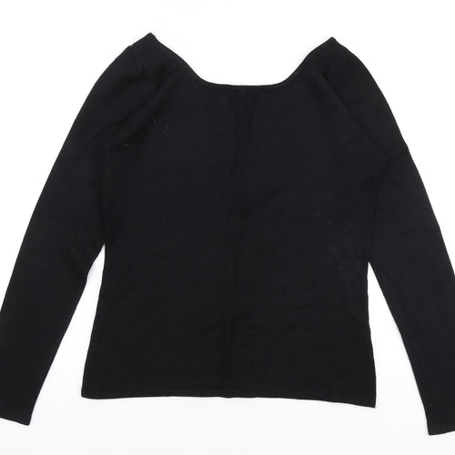 Linea Womens Black Boat Neck  Viscose Pullover Jumper Size M