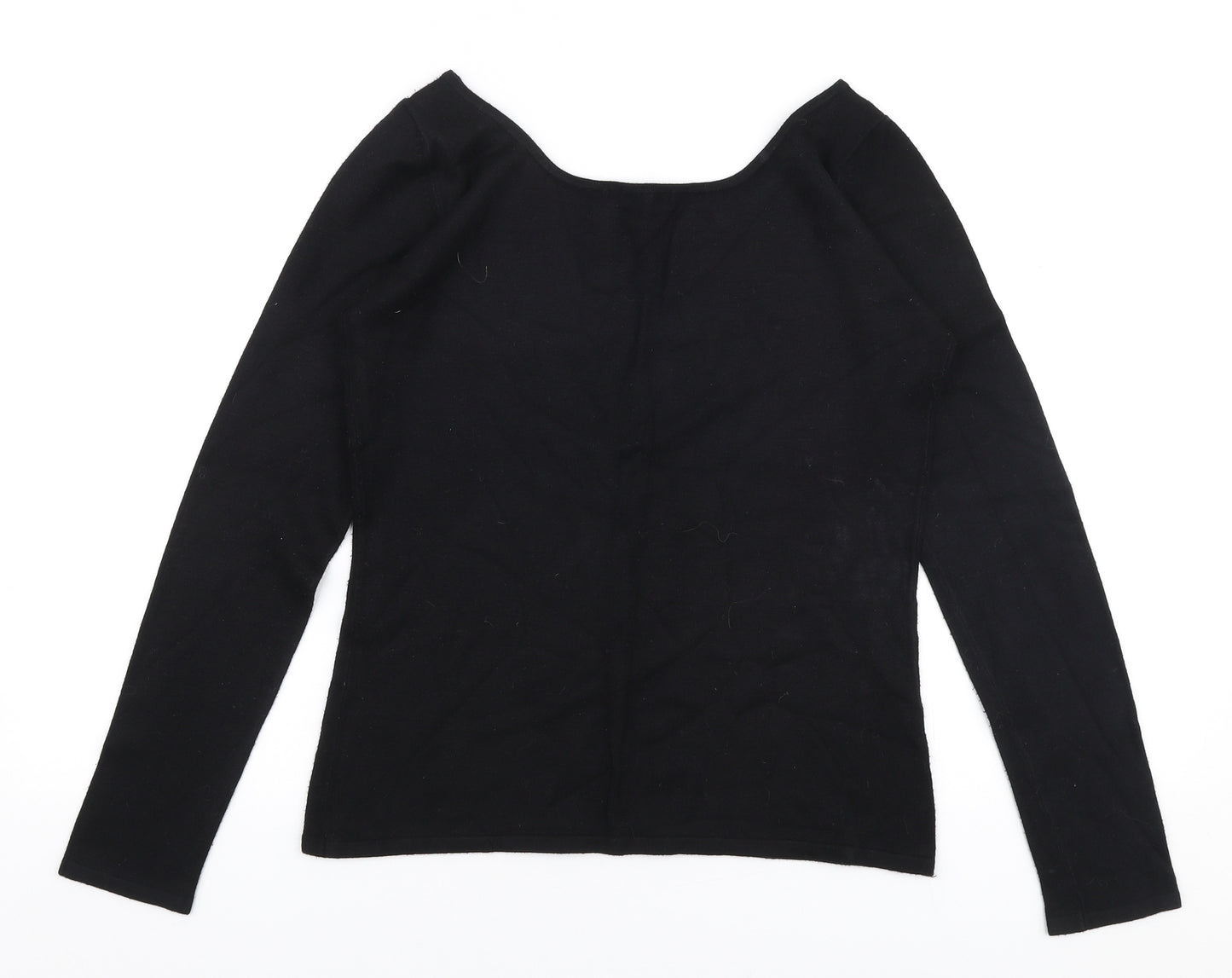 Linea Womens Black Boat Neck  Viscose Pullover Jumper Size M