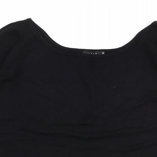 Linea Womens Black Boat Neck  Viscose Pullover Jumper Size M