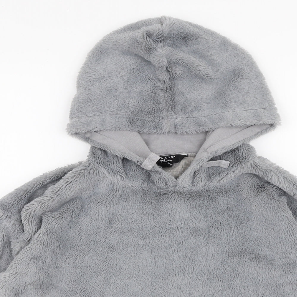 New Look Girls Grey  Polyester Pullover Hoodie Size 12-13 Years  Pullover