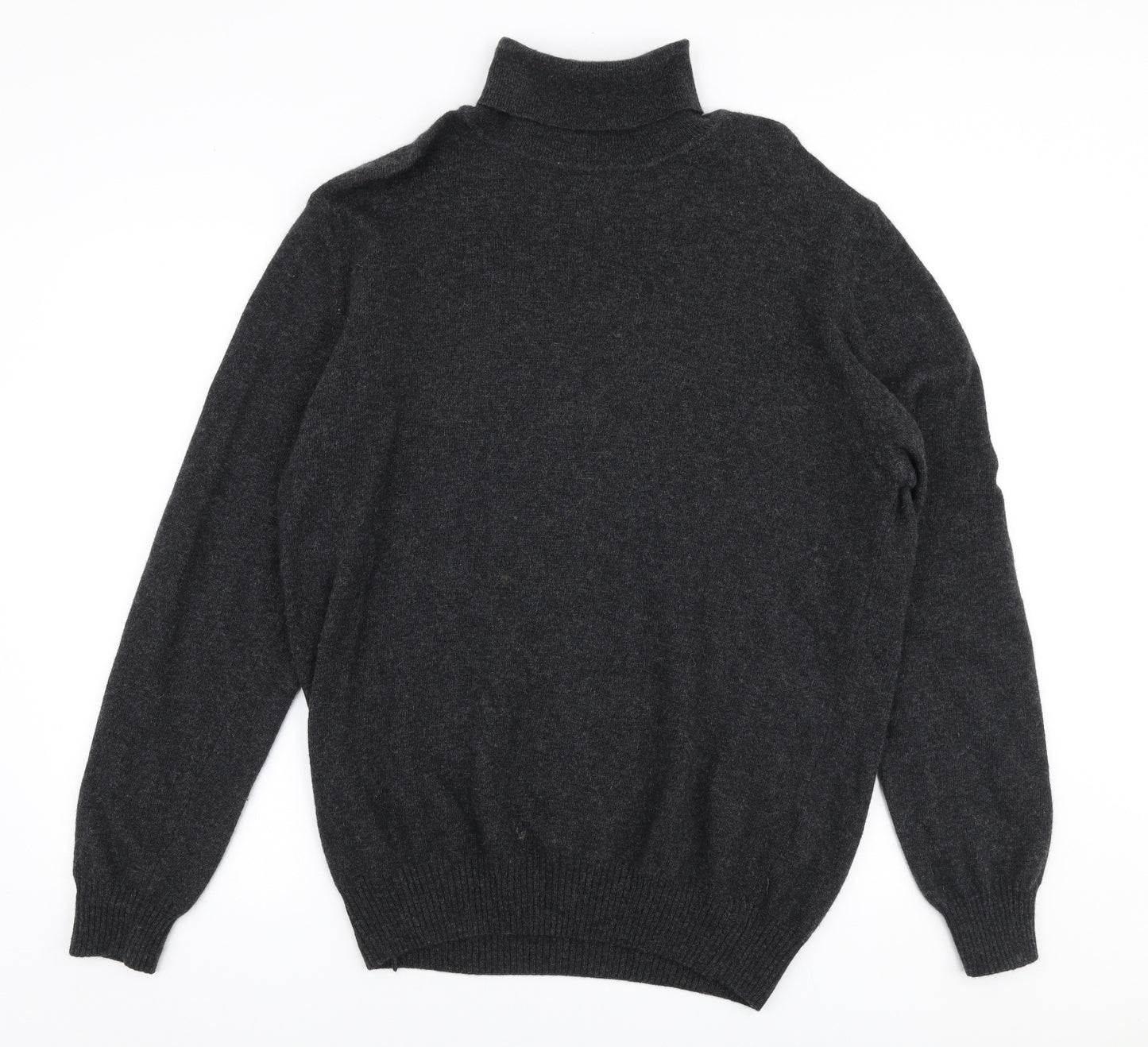 Zara Mens Grey Roll Neck  Wool Pullover Jumper Size XL