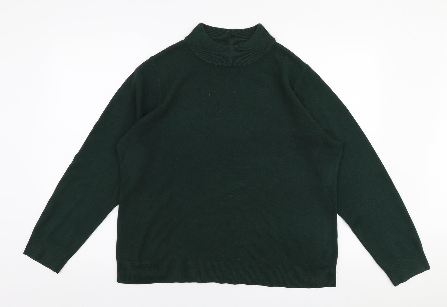 BHS Womens Green High Neck  Acrylic Pullover Jumper Size 20