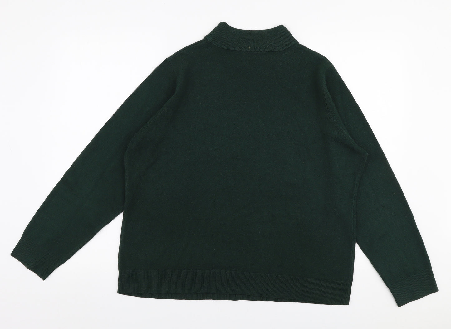 BHS Womens Green High Neck  Acrylic Pullover Jumper Size 20