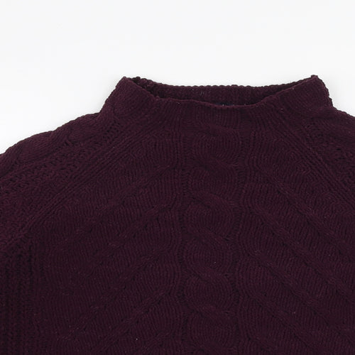 Marks and Spencer Womens Purple High Neck  Polyester Pullover Jumper Size M
