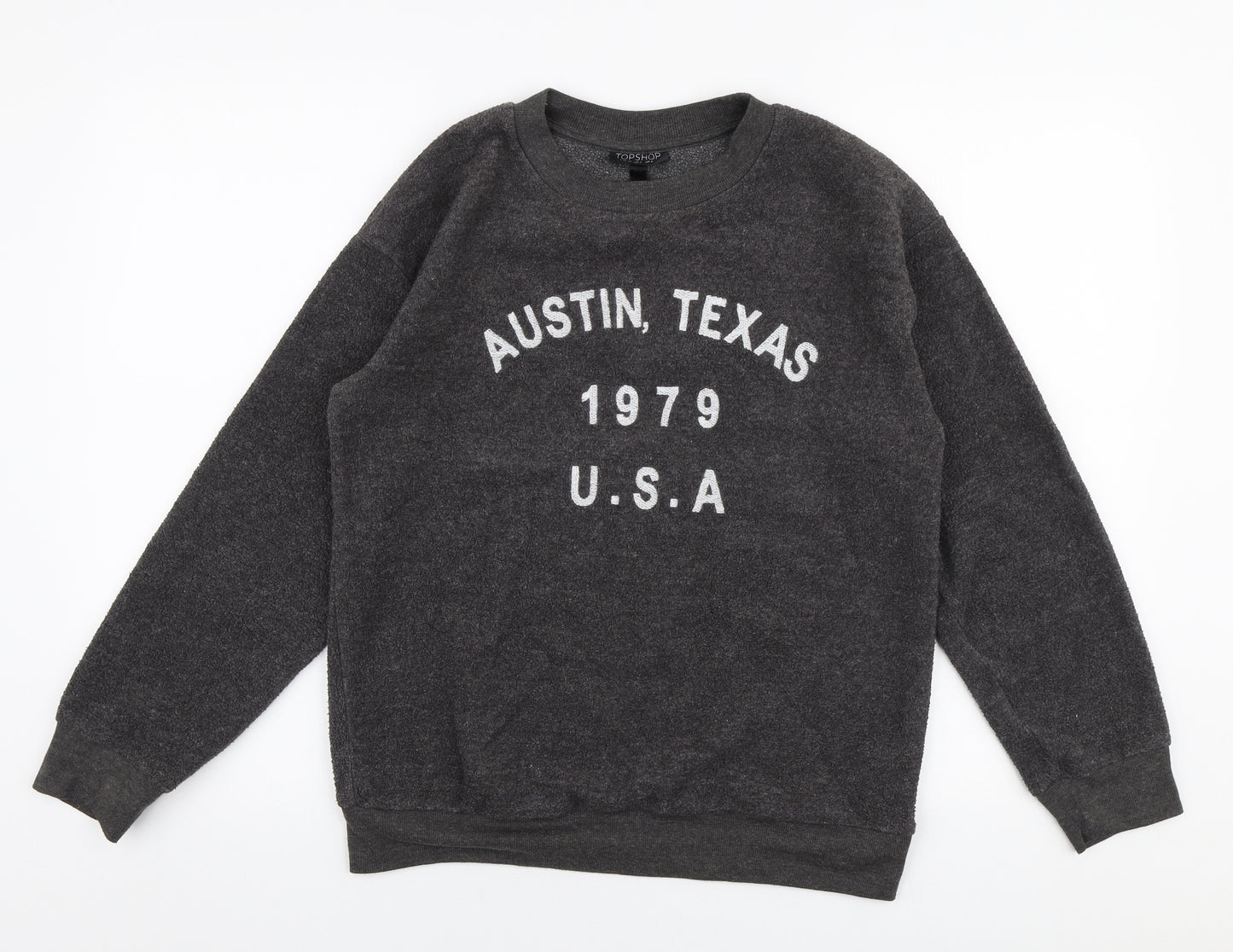 Topshop Womens Grey  Polyester Pullover Sweatshirt Size 6  Pullover - Texas