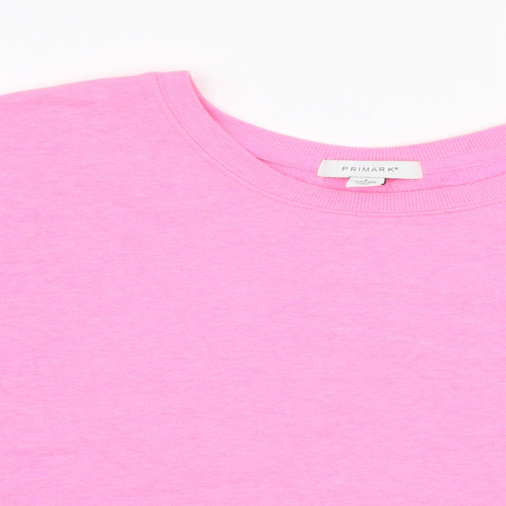 Primark Womens Pink  Polyester Pullover Sweatshirt Size S  Pullover - Cropped