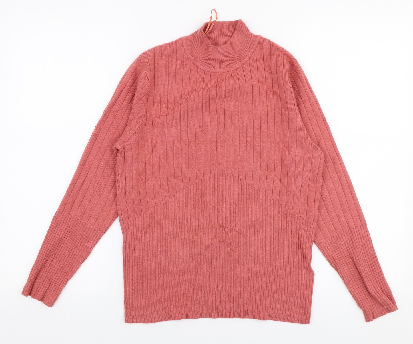 Marks and Spencer Womens Pink High Neck  Viscose Pullover Jumper Size 12