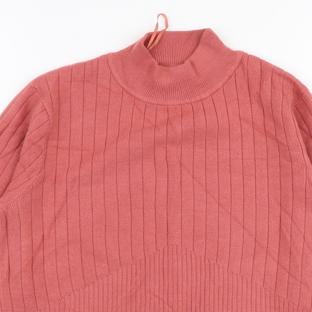 Marks and Spencer Womens Pink High Neck  Viscose Pullover Jumper Size 12