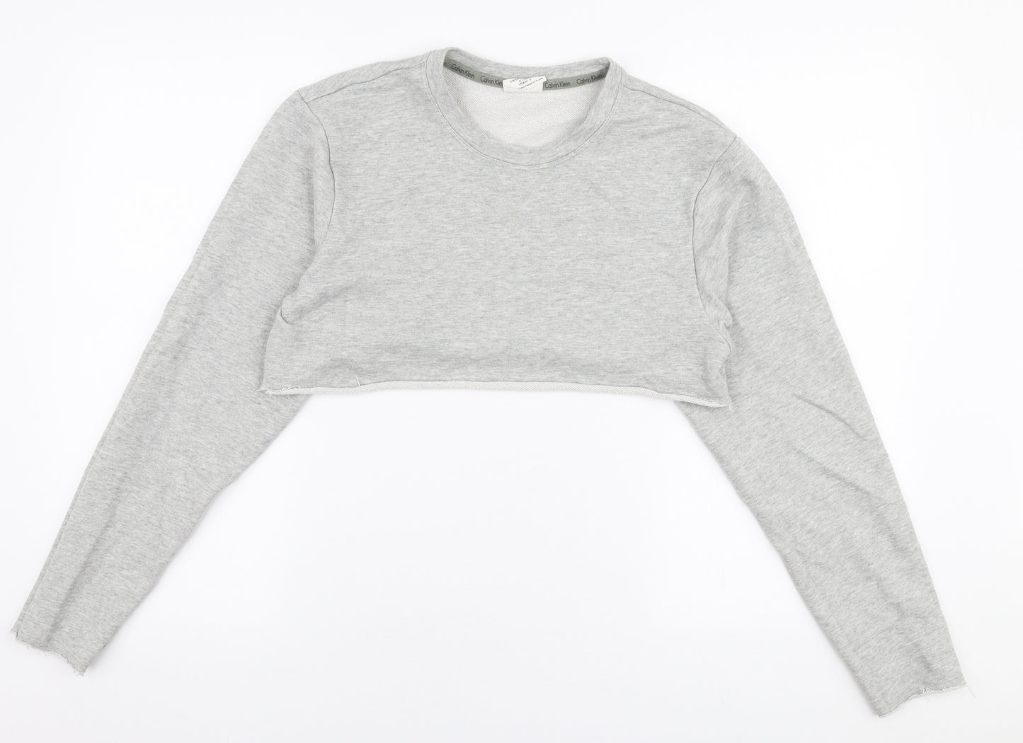 Calvin Klein Womens Grey  Polyester Pullover Sweatshirt Size S  Pullover